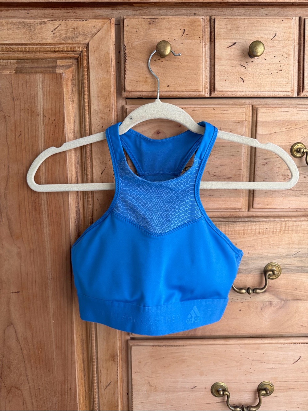 Adidas stella mccartney Blue High-Neck Sports Bra
